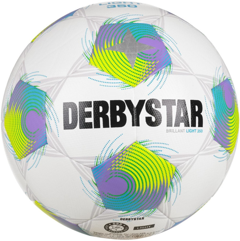 DERBYSTAR Fußball Brillant Light 350g Trainingsball v26 weiß/grün/lila Gr. 4, 5 Vorderseite
